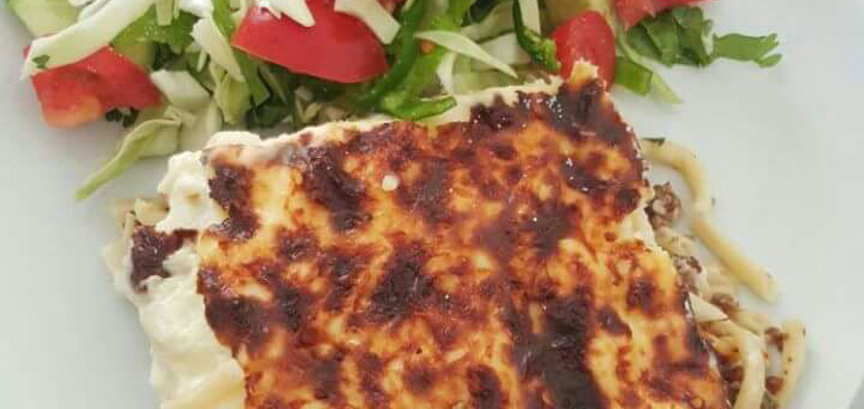 Fırın makarnası is a Cypriot pasta gratin dish