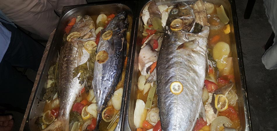 Fish dishes are also on the menu