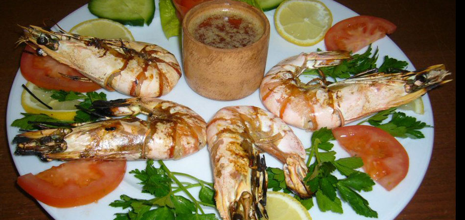 grilled prawns