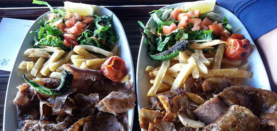 Delicious doner kebab with huge portions